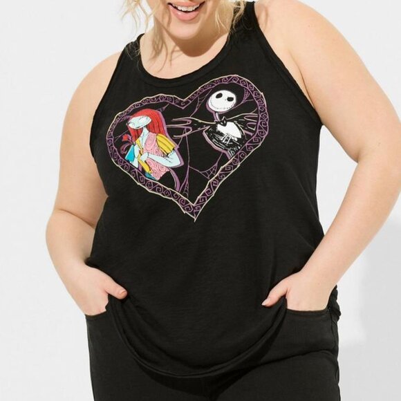 ❤️NWT VINTAGE TORRID TANK NIGHTMARE BEFORE CHRISTMAS JACK AND SALLY - PLUS SIZE - Picture 8 of 11